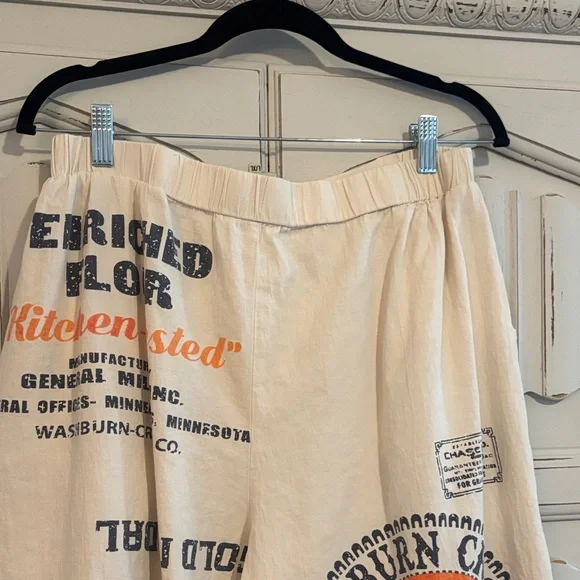 Vintage Flour Sack Print Wide Leg Pants - Picture 7 of 7